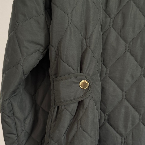 Olive Green Oversized Eddie Bauer Quilted Padded Full Zip Barn Bomber Jacket - Picture 5 of 14